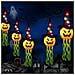Ghirlanda Led Decorazione Halloween 5 Zucche Con Cappelli Luminosi 3 M - Foto miniatura 6
