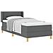 <strong>Letto a Molle< / strong> Grigio scuro 90 x 190 cm Tessuto - Foto miniatura 3