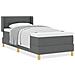 <strong>Letto a Molle< / strong> Grigio scuro 90 x 190 cm Tessuto - Foto miniatura 4