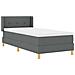 <strong>Letto a Molle< / strong> Grigio scuro 90 x 190 cm Tessuto - Foto miniatura 6