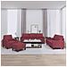 Set di Divani 4 pz con Cuscini Rosso Vino in Tessuto - Foto miniatura 2