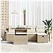 Set Divano da Giardino con cuscino 6 pcs Beige Poly Rattan - Foto miniatura 3