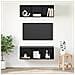 Mobiletti TV a parete 2 pcs Rovere nero 37 x 37 x 107 cm - Foto miniatura 2