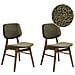 Set Di 2 Sedie Da Pranzo Elaine Legno Marrone Scuro /verde - Foto miniatura 2