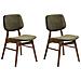 Set Di 2 Sedie Da Pranzo Elaine Legno Marrone Scuro /verde - Foto miniatura 3