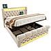 Letto In Velluto Beige Con Design A Bottoni, Led E Contenitore - Foto miniatura 1