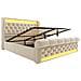 Letto In Velluto Beige Con Design A Bottoni, Led E Contenitore - Foto miniatura 2