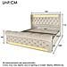 Letto In Velluto Beige Con Design A Bottoni, Led E Contenitore - Foto miniatura 3