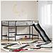 Letto loft per bambini con scivolo Nero e antracite 90 x 200 cm - Foto miniatura 2