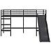 Letto loft per bambini con scivolo Nero e antracite 90 x 200 cm - Foto miniatura 5