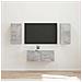 Set mobile TV 6 pcs Grigio cemento Legno multistrato - Foto miniatura 2