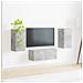 Set mobile TV 6 pcs Grigio cemento Legno multistrato - Foto miniatura 4