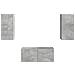 Set mobile TV 6 pcs Grigio cemento Legno multistrato - Foto miniatura 7