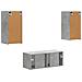Set mobile TV 6 pcs Grigio cemento Legno multistrato - Foto miniatura 8