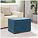 Pouf Blu 61 x 41 x 40 cm Velluto e Legno Ingegnerizzato - Foto miniatura 3