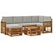Set divano sezionale con cuscino 6 pcs Naturale e Grigio Chiaro - Foto miniatura 1