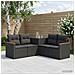 Set di divani 5 pz Nero Rattan sintetico e Acciaio - Foto miniatura 3