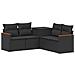 Set di divani 5 pz Nero Rattan sintetico e Acciaio - Foto miniatura 1