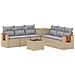 Set di divani 8 pz Beige e Grigio Chiaro - Foto miniatura 1