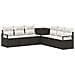 Set di divani 7 pz Nero e Bianco Crema - Foto miniatura 1