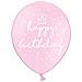 Partydeco - 6 Palloncini Rosa Happy Birthday - Foto miniatura 1
