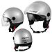 Casco Jet Scooter Moto Ece 22 Doppia Visiera Parasole Argento S - Foto miniatura 1