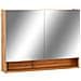 Armadietto a Specchio con LED Rovere 80x15x60 cm in MDF - Foto miniatura 1