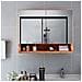 Armadietto a Specchio con LED Rovere 80x15x60 cm in MDF - Foto miniatura 2