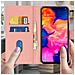 Custodia Galaxy A10 Portacarte Funzione Supporto Cover Silicone - Rosa Gold - Foto miniatura 4