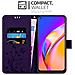 Custodia Compatibile Con Oppo A94 5g In Lilla Scuro Fiore - Coperchio Protettivo In Design Floreale Con Chiusura Magnetica, Funzione Stand E Slot Per Carte - Foto miniatura 2