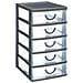 Organizer Con 5 Cassetti, 13 X 16 X 26 Cm, Grigio - Foto miniatura 1