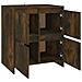 Credenze 2 pz Rovere Fumo 70x41x75 cm in Legno Multistrato - Foto miniatura 3