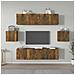 Set Di Mobili Porta Tv 6 Pz Rovere Fumo In Legno Multistrato - Foto miniatura 1