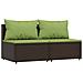 Set Mobili Da Giardino 3 Pz Con Cuscini In Polyrattan Marrone - Foto miniatura 3