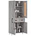 Credenza Grigio Sonoma 69,5x34x180 Cm In Legno Multistrato - Foto miniatura 3
