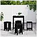 Set Bar Da Giardino 5 Pz Nero In Legno Massello Di Pino - Foto miniatura 1