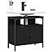 Mobile Lavabo Bagno Nero 60x30x60 Cm In Legno Multistrato - Foto miniatura 4