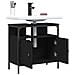 Mobile Lavabo Bagno Nero 60x30x60 Cm In Legno Multistrato - Foto miniatura 6