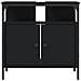 Mobile Lavabo Bagno Nero 60x30x60 Cm In Legno Multistrato - Foto miniatura 9