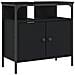 Mobile Lavabo Bagno Nero 60x30x60 Cm In Legno Multistrato - Foto miniatura 1