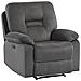 Poltrona Reclinabile Velluto Grigio Scuro Bergen - Foto miniatura 4
