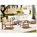 Set Da Giardino Con Tavolo 6 Posti Cerreto Lato Sinistro Legno Di Bambù Bianco Sporco - Foto miniatura 1