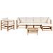 Set Da Giardino Con Tavolo 6 Posti Cerreto Lato Sinistro Legno Di Bambù Bianco Sporco - Foto miniatura 11