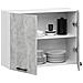Mobile da cucina pensile OLIWIA, 2 ante, 80x30x58 cm, Colore Bianco e Grigio Cemento - Foto miniatura 2