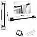 Porta Asciugamani Asta Supporto 40cm Bagno Da Muro Asciuga Mano Casa Nero 02107 - Foto miniatura 2