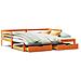 Dormeuse Letto Estraibile E Cassetti Marrone Cera 80x200cm Pino - Foto miniatura 2