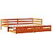 Dormeuse Letto Estraibile E Cassetti Marrone Cera 80x200cm Pino - Foto miniatura 3