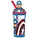 Bicchiere Con Cannuccia Per Bambini 3d Con Grafica Di Captain America Da 295 Ml - Foto miniatura 1