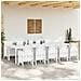 Set da Pranzo per Giardino da 11 Pezzi in Rattan Bianco,  Tavolo da Giardino Bianco 150x100x73 cm in Polyrattan,  Sedie da Giardino 2 pezzi in Rattan Bianco,  Sedie da Giardino 4 pezzi in Rattan Bianco - Foto miniatura 3