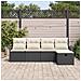 Set di divano da giardino a 5 pezzi con cuscini in Rattan Polirattan nero - Foto miniatura 3